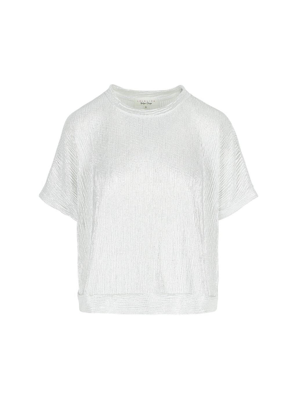

Базовая футболка METALLIC RIBBED T-SHIRT LolaLiza, светло-серый