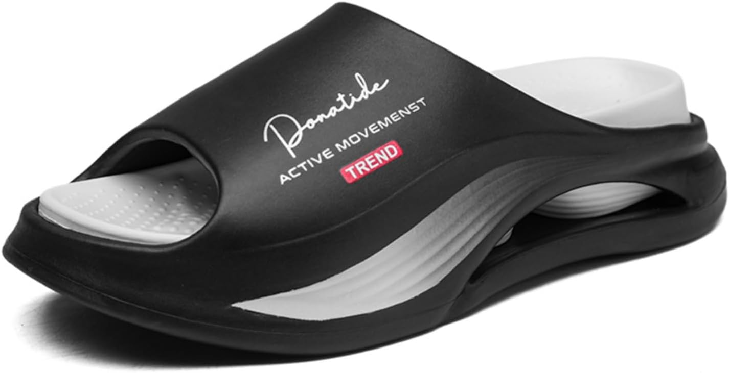 

Мужские стильные шлепанцы Khwfjas, на скользящей подошве, с толстой подошвой, увеличивающие рост, легкие и с мягкой подошвой, подходят для повседневной носки и дома, черный