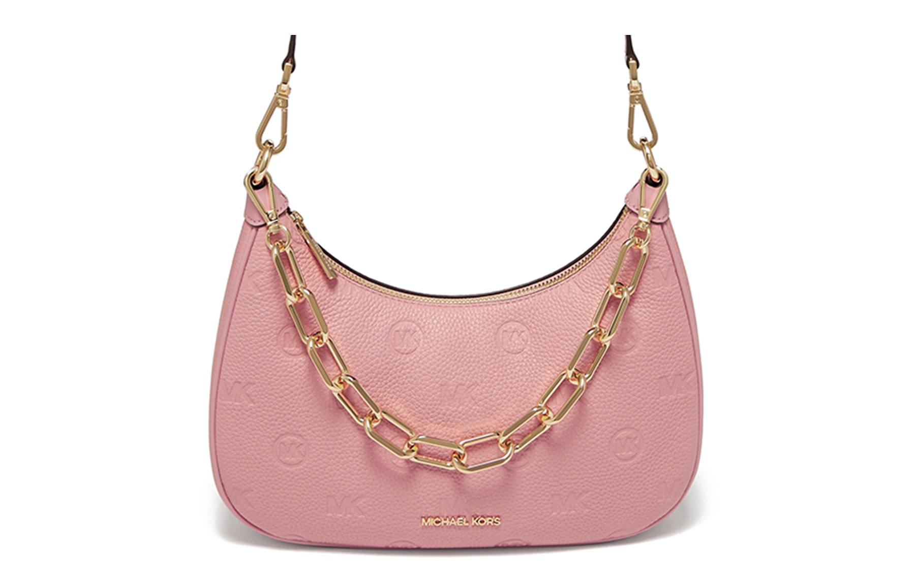 

MICHAEL KORS Сумка-полумесяц из коровьей кожи, сумка через плечо, женская розовая сумка-туба