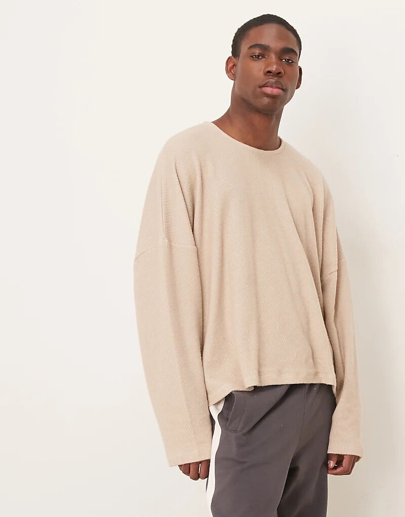 

Очень свободный свитшот свободного кроя из серой меланжевой фактуры ASOS DESIGN