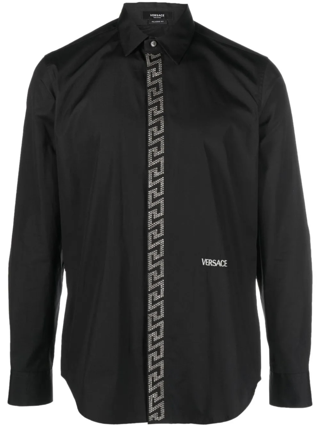 

Рубашка с вышивкой Greek Key Versace, черный