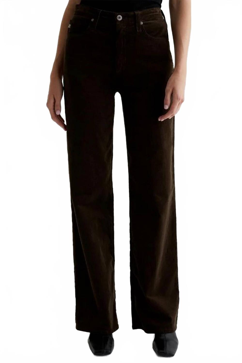 

Кора Хай Райз Уайд Лег вельветовые джинсы в насыщенном умбре AG Jeans, Rich Umber