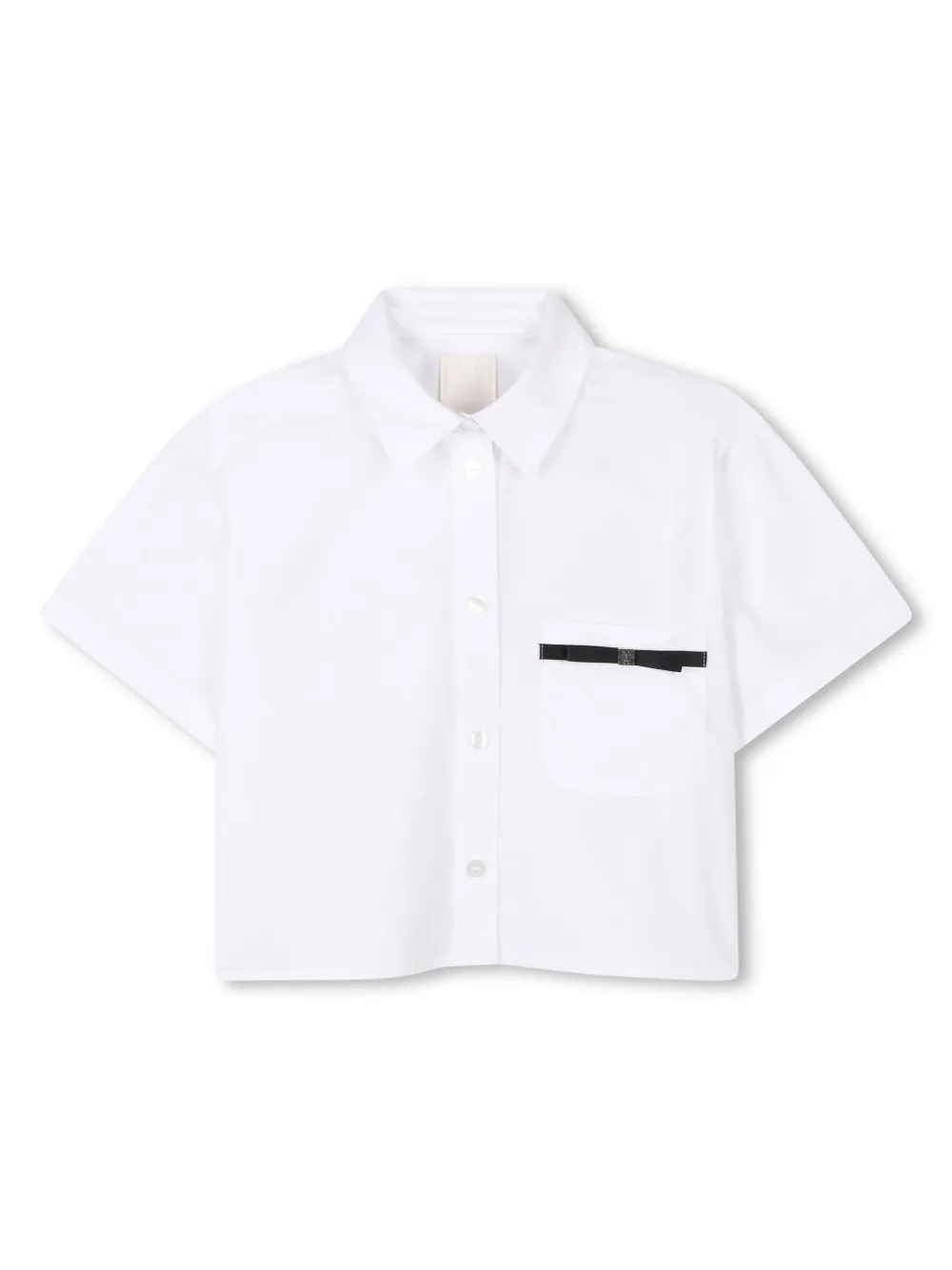 

Поплиновая рубашка с логотипом Givenchy Kids, белый