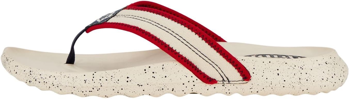 

Мужские сандалии-шлепанцы HEYDUDE Myers Flip Classic Black/Black, белый/красный