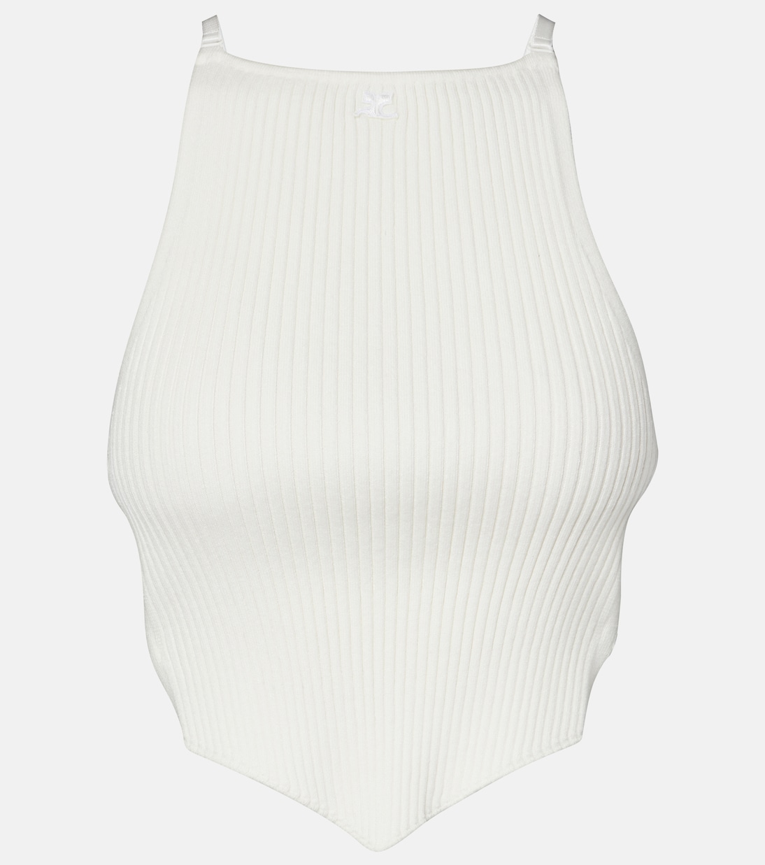

Майка с вырезом из ребристой вязки Courrèges, Heritage White