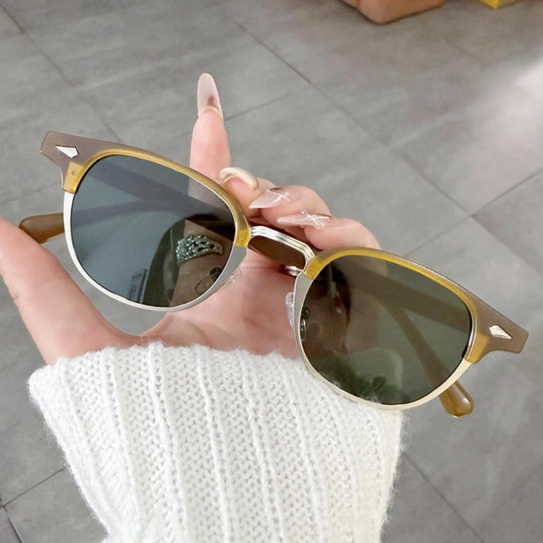 

Солнцезащитные очки с защитой UV400 | Овальные линзы в стиле панк с заклепками | Для женщин и мужчин | Для занятий спортом на открытом воздухе и вождения DSVIGF, Grey Light Grey