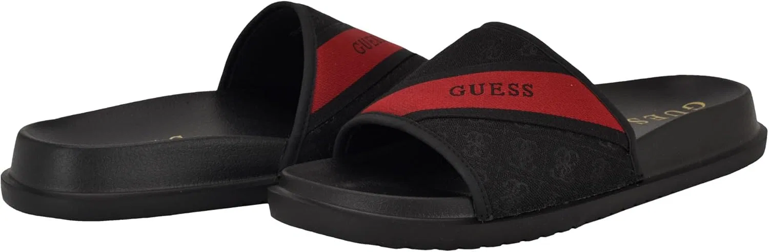 Мужские сандалии-шлепанцы GUESS Vellden, Black Logo Multi 001 — фото 2