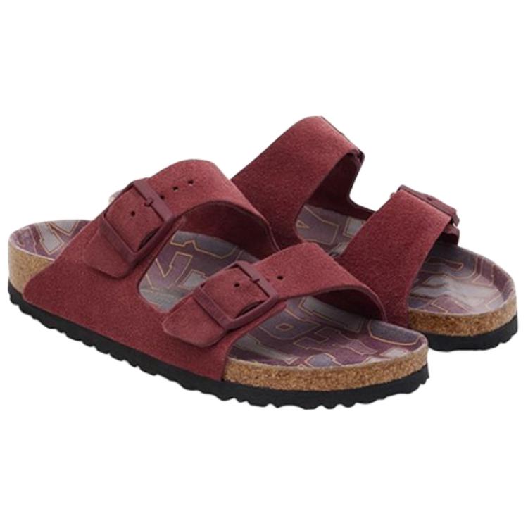 Birkenstock Обувь Arizona Shoes унисекс, бордовая, узкая — фото 4