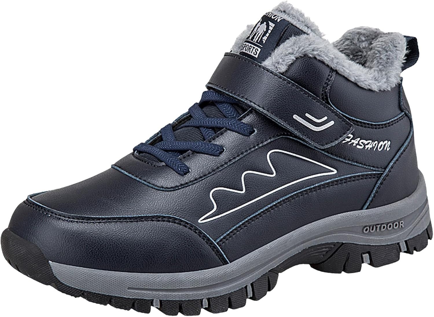 

Мужские и женские зимние ботинки, утепленные флисом, слипоны на щиколотку, легкие ботинки с меховой подкладкой, модные спортивные ходовые туфли Generic, темно-синий