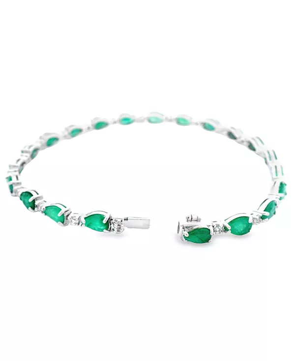 

Браслет с грушевидным сапфиром (10,50 карата tw) и белым сапфиром (0,04 карата tw) из стерлингового серебра (также с изумрудом) Macy'S, emerald