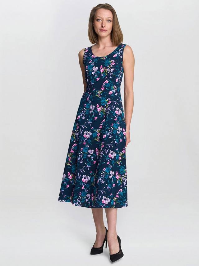 

Платье Flo из джерси с цветочным принтом Gina Bacconi, Navy/Multi
