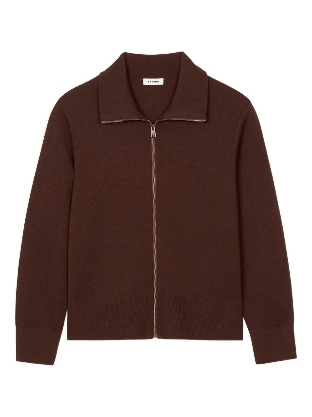 

Кардиган на молнии с высоким воротником SANDRO, коричневый