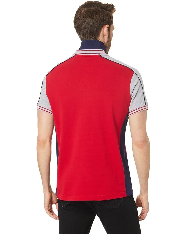 

Поло U.S. POLO ASSN. Slim Fit Short Sleeve Double Collar Pique Knit Polo Shirt, цвет Engine Red