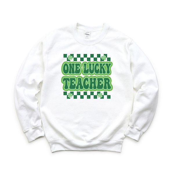

Свитшот Checkered Lucky Teacher Simply Sage Market, White