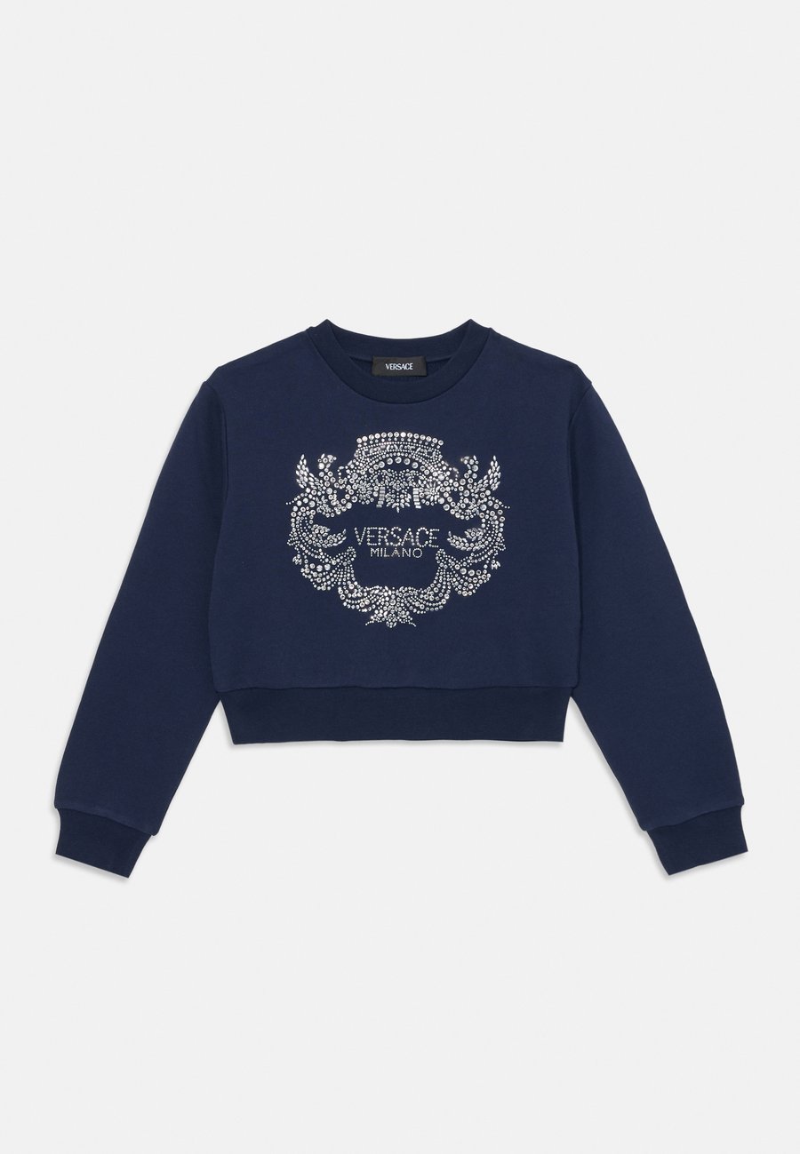 

Толстовка Versace STUDS STRASS ICONIC CREST KIDS EMBROIDERY, Navy/Silver Coloured/Blue