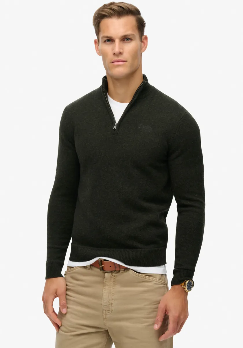 

Вязаный свитер Superdry "ESSENTIAL EMB KNIT HALF ZIP", цвет Dark Moss Marl