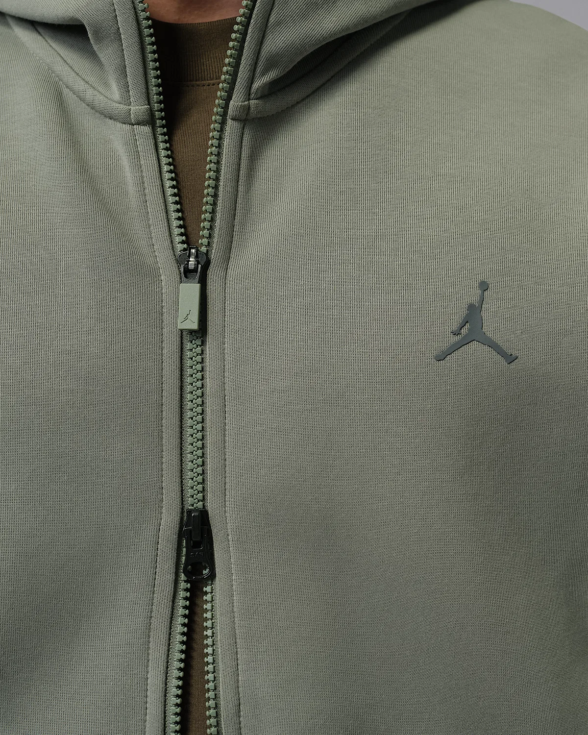 Мужская флисовая кофта Jordan Sport Hoop Fleece Dri-FIT на молнии, Vintage Lichen/Dark Shadow — фото 4