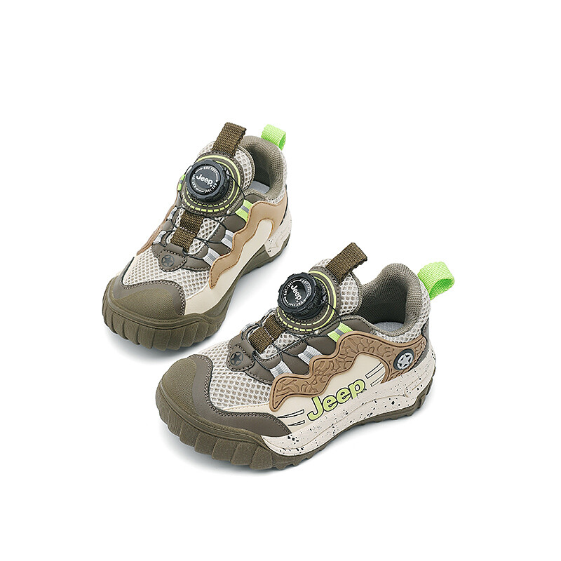 Детские кроссовки Kids Low-top Brown Jeep, цвет Green branches and green leaves — фото 4