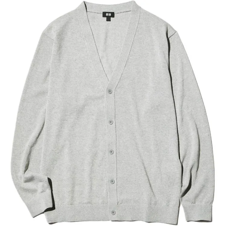 UNIQLO Кардиган с V-образным вырезом унисекс 02 Light Gray