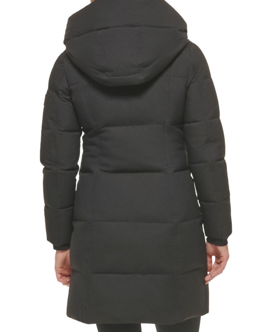 Женская пуховая куртка с воротником-стойкой и капюшоном Calvin Klein, Black — фото 3