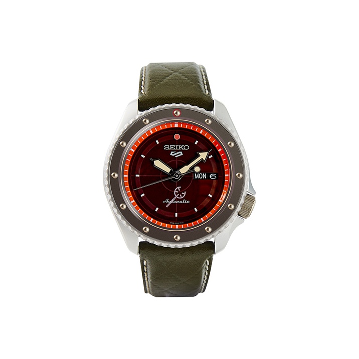 

SEIKO Часы 5 Collection Mechanical Movement Leather Strap Watch Men's Watch Red Watch Dial SRPF59K1, Red Watch Dial SRPF59K1