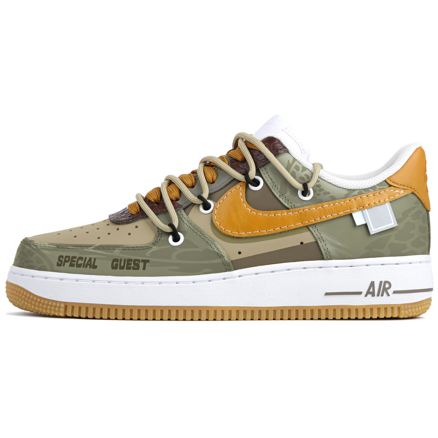 

Кроссовки Nike Air Force 1 Skateboarding Shoes Unisex Low-top Yellow/green, желтый/зеленый