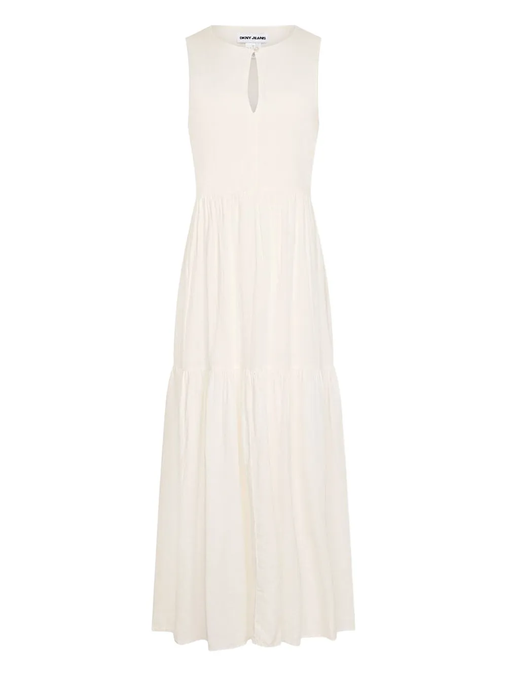 

Платье с ключевой застежкой и ярусами DKNY, белый