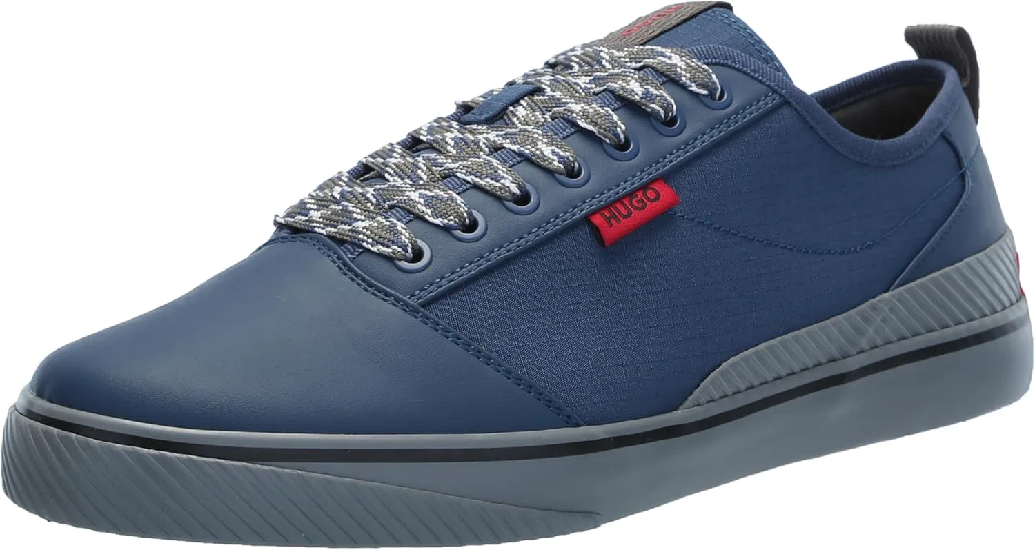 Мужские низкие кроссовки HUGO из рипстоп-нейлона, Blueberry Blue