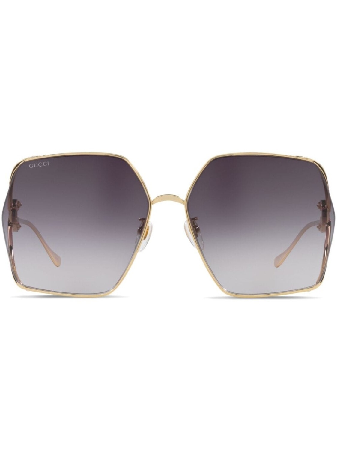 

Gucci Eyewear солнцезащитные очки в массивной квадратной оправе, золотистый