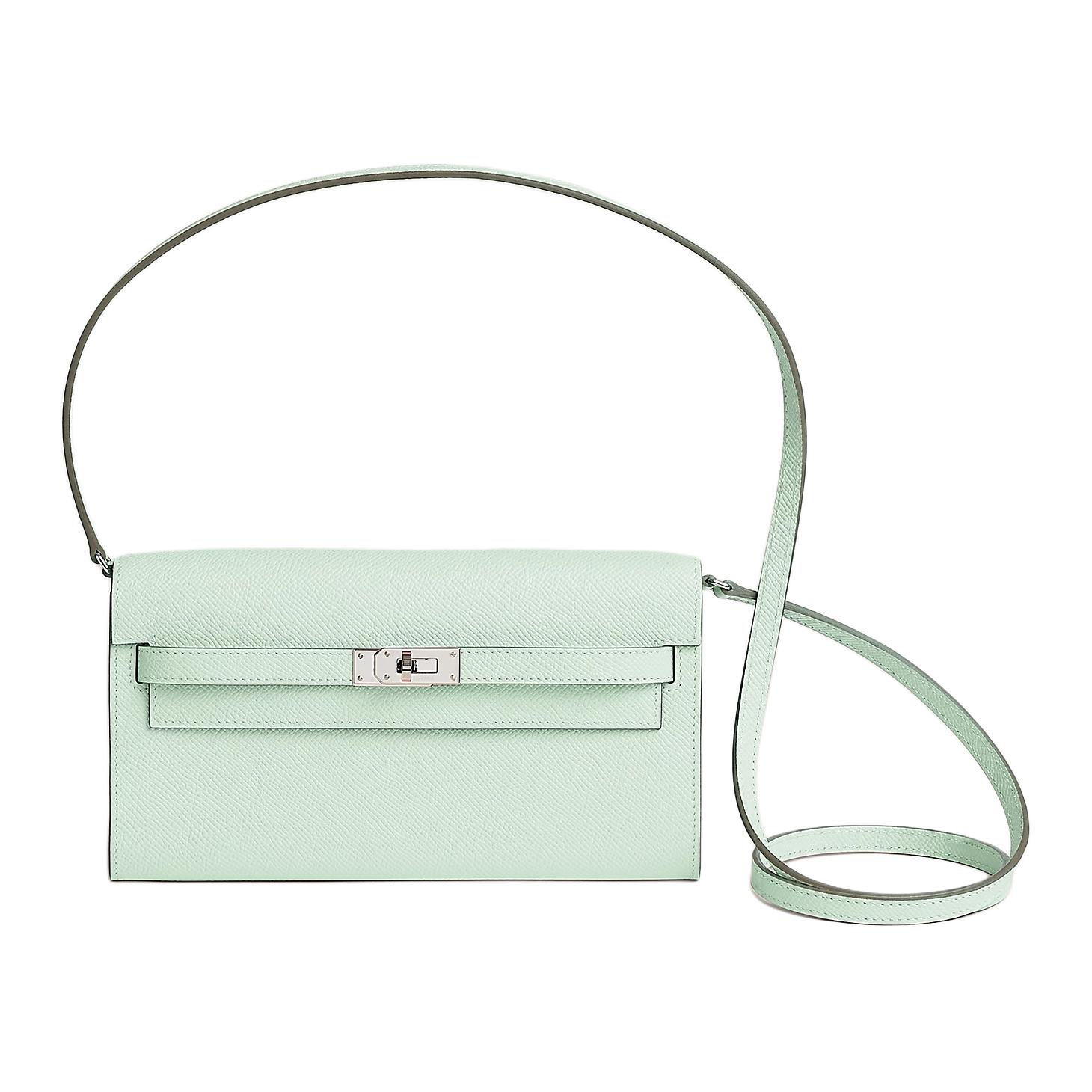 

HERMES Кошелек Kelly Epsom Calfskin, женская сумка через плечо Mint Green