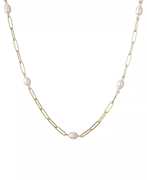 

Ожерелье из пресноводного культивированного жемчуга в форме скрепки Adornia, white