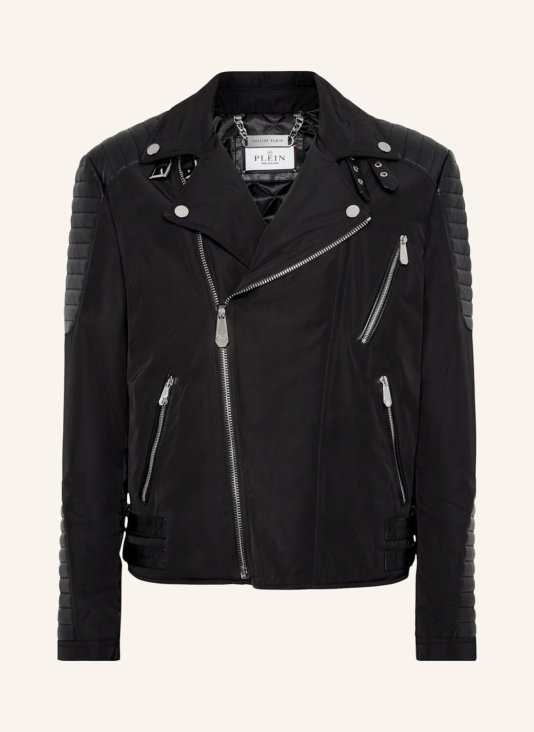 

Байкерская куртка из кожи PHILIPP PLEIN, черный