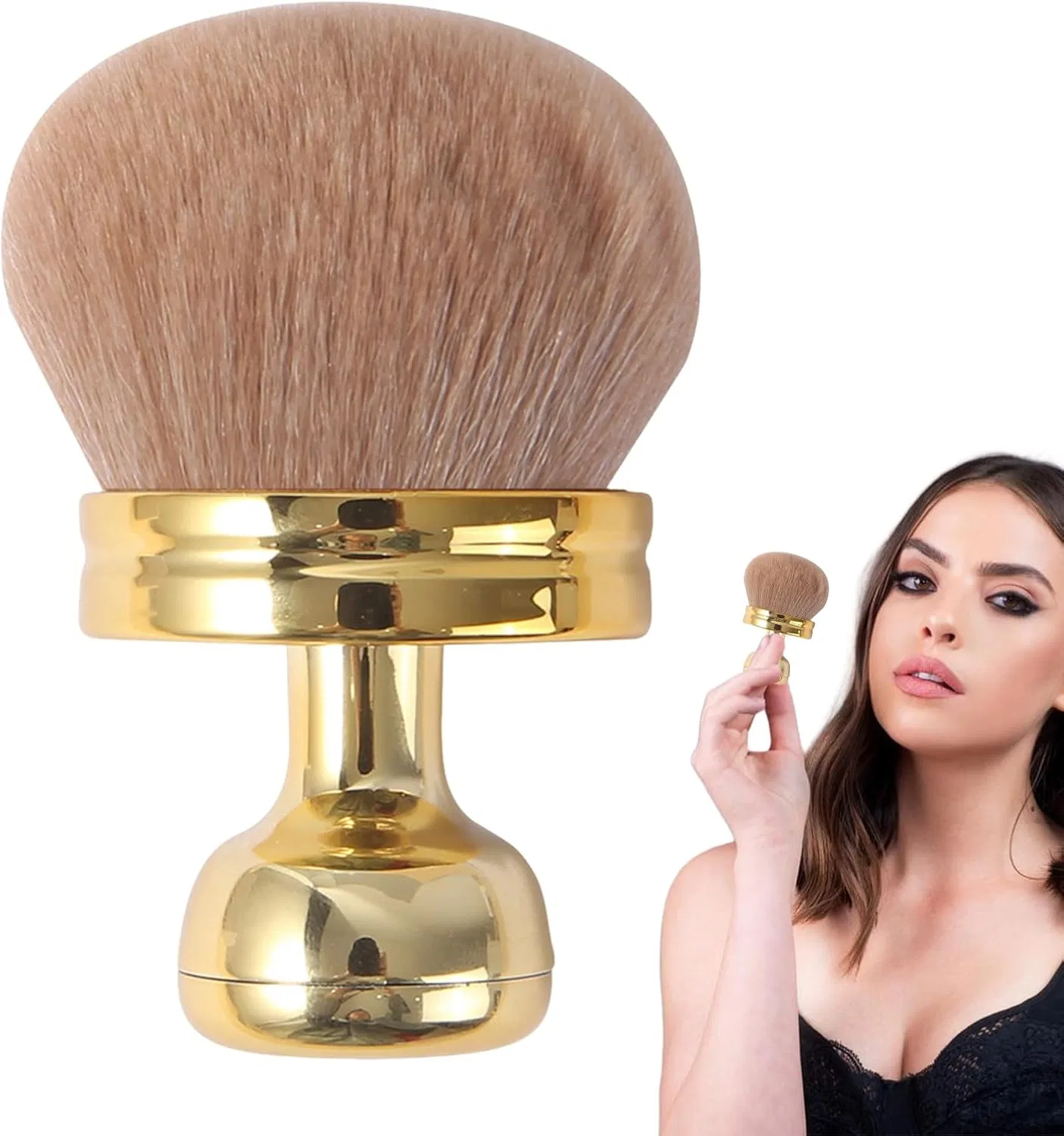 Кисть для автозагара Body Make Self Tanning Brush, широкая, золотая