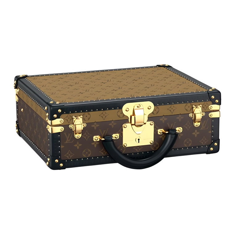 

LOUIS VUITTON Покрытая холстом сумка для хранения в жестком футляре среднего размера унисекс коричневый