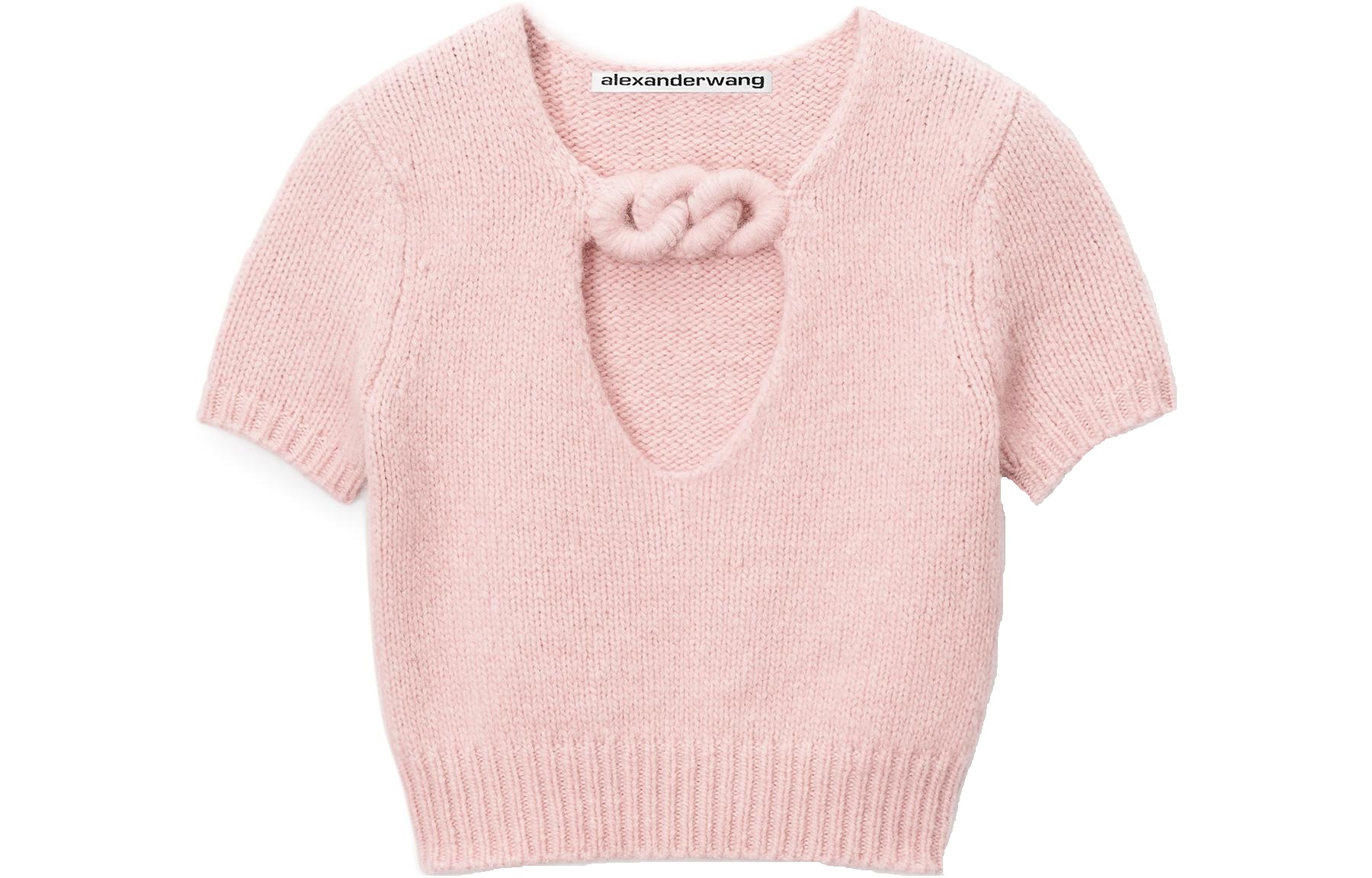 Цепочка деталь Укороченный вязаный топ Alexander Wang, Розовый — фото 2