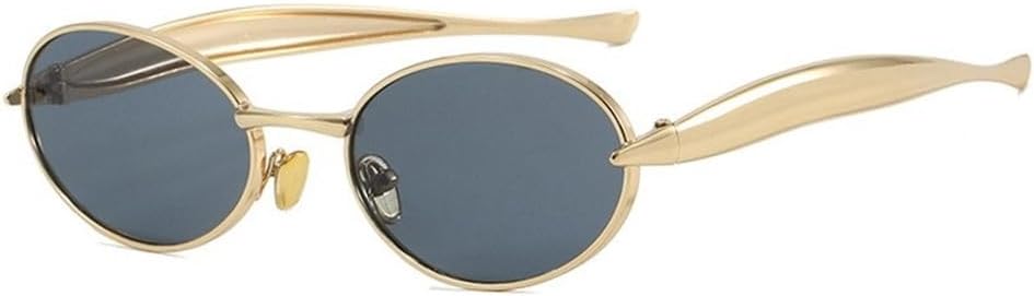 

Ретро металлические маленькие круглые солнцезащитные очки для женщин, модные солнцезащитные очки в маленькой оправе, стильные очки для женщин и мужчин UJNHGQ, Gold Gray