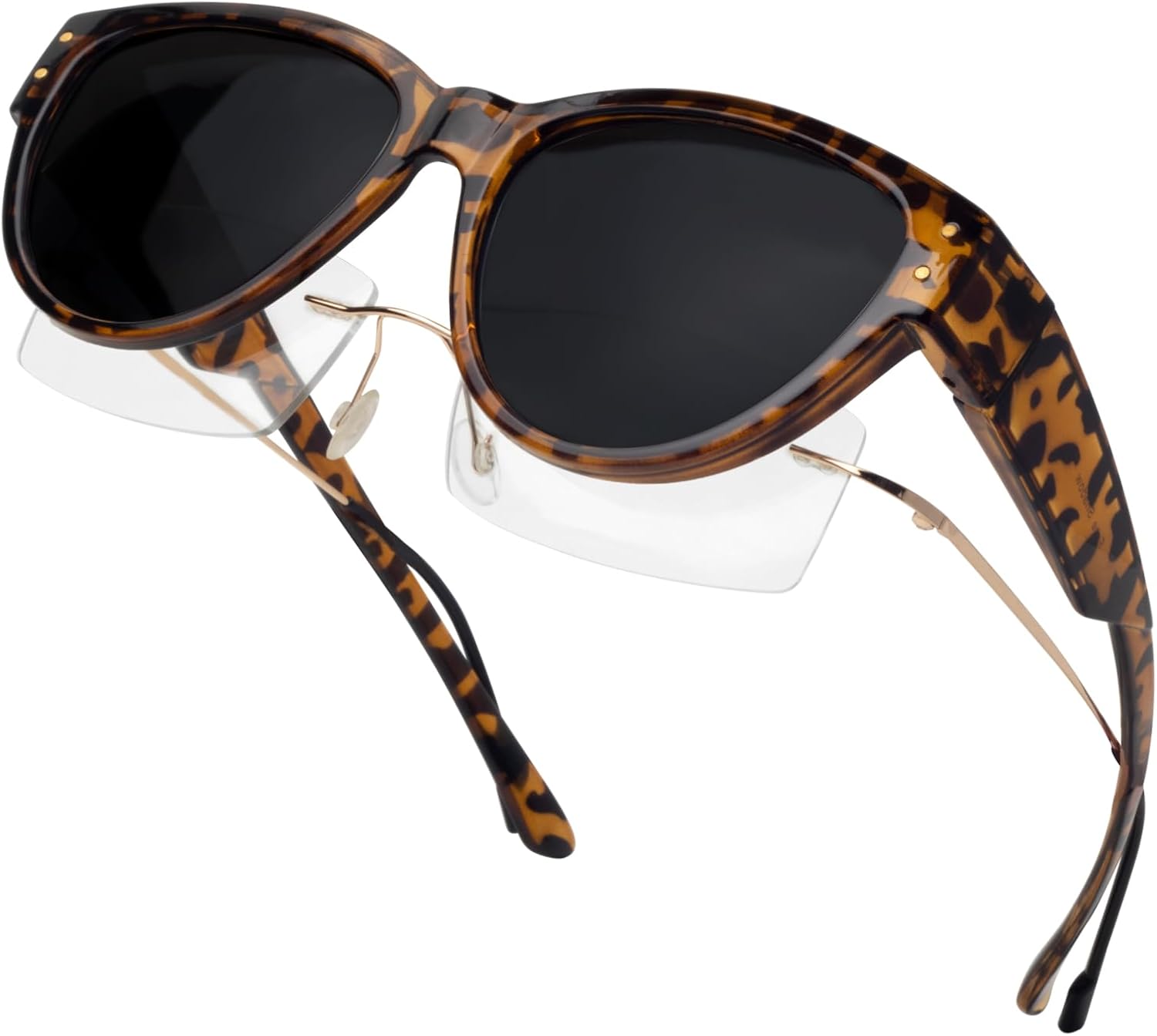 

Солнцезащитные очки с поляризованным покрытием, надеваемые поверх обычных очков, женские солнцезащитные очки с защитой от УФ-излучения, легкие Face Shadow, Brown Leopard Frame / Grey Lens