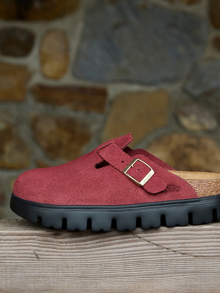 Бостонские массивные сабо Birkenstock, цвет zinfandel suede — фото 3