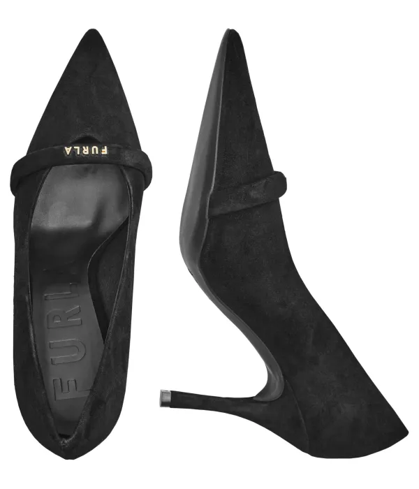 Кожаные туфли на шпильке с декольте Furla, черный — фото 4