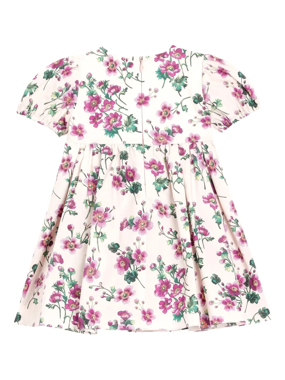 Платье с цветочным принтом и объемными рукавами Dolce & Gabbana Kids, белый — фото 2