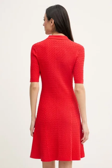 Платье мини вязаное Sukienka sweterkowa Tommy Hilfiger, красный — фото 3