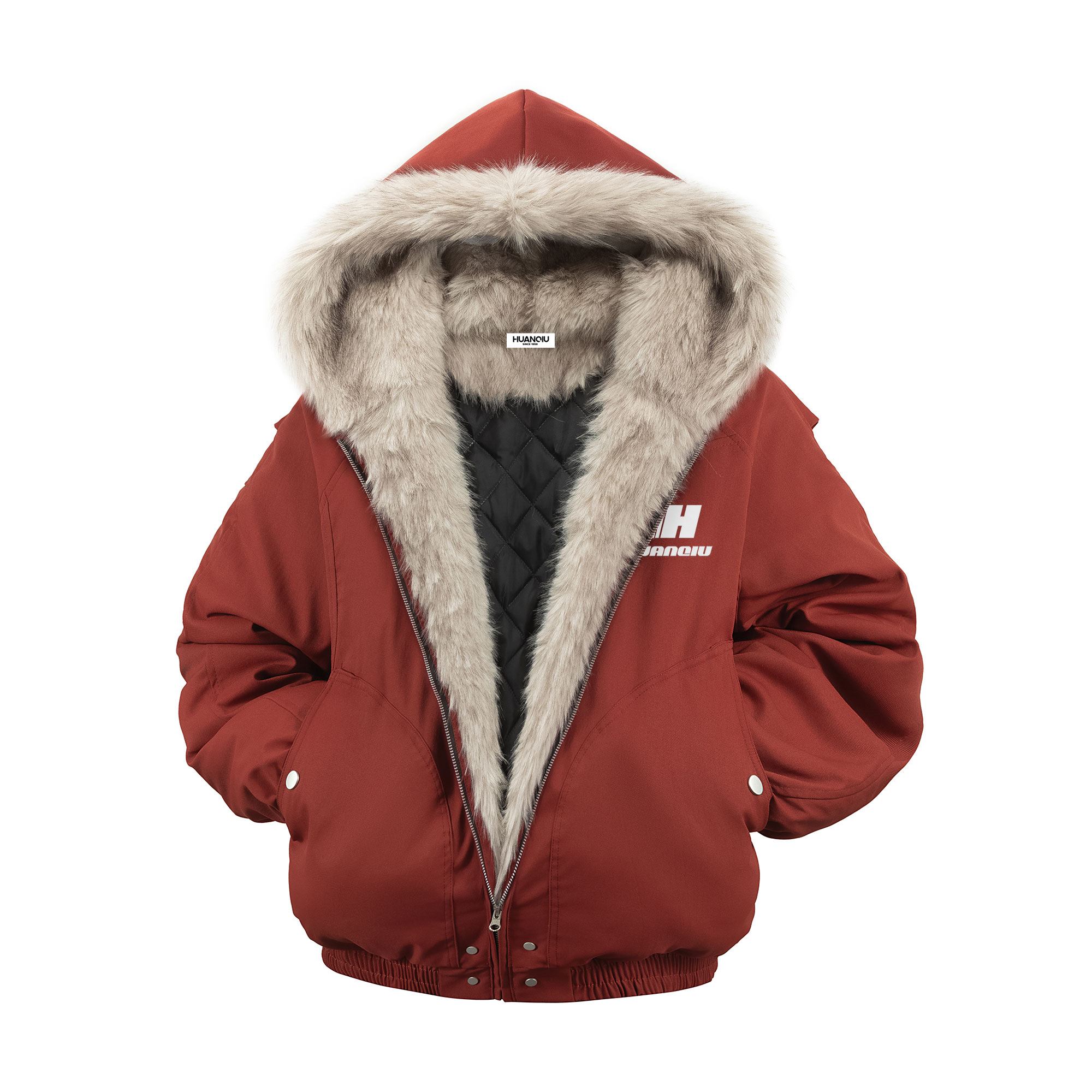 

Пуховик Unisex Hooded Moderate HUANQIU, red