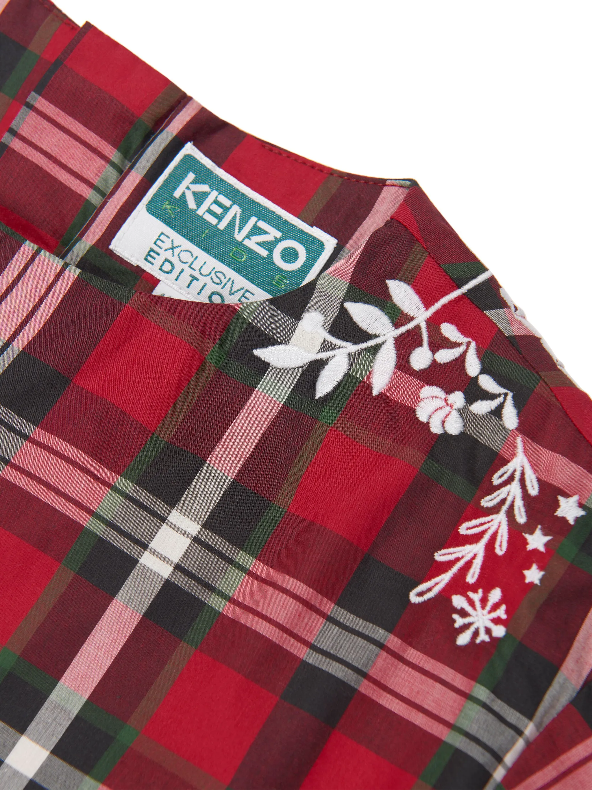Платье в клетку тартан Kenzo Kids, красный — фото 3