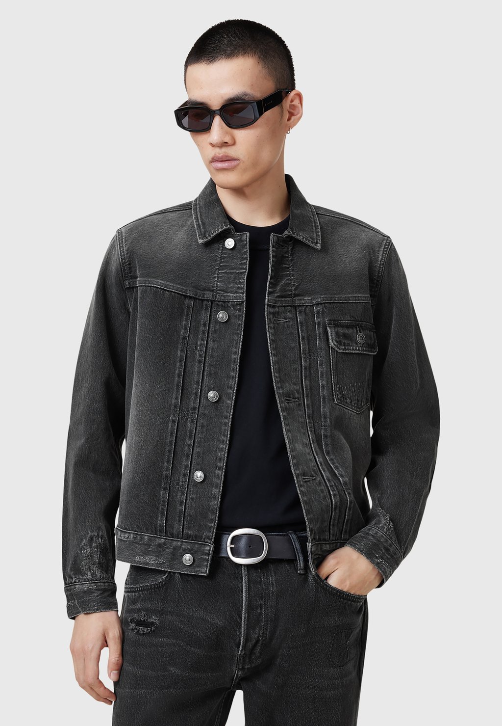

Джинсовая куртка JAYGER AllSaints, черный