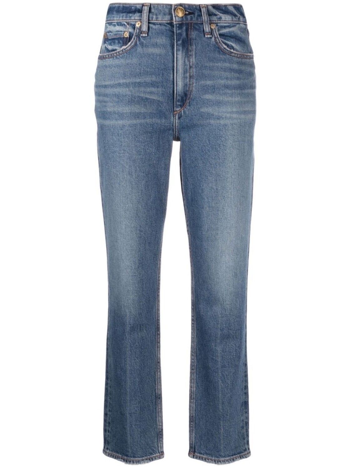 

rag & bone укороченные джинсы прямого кроя, синий