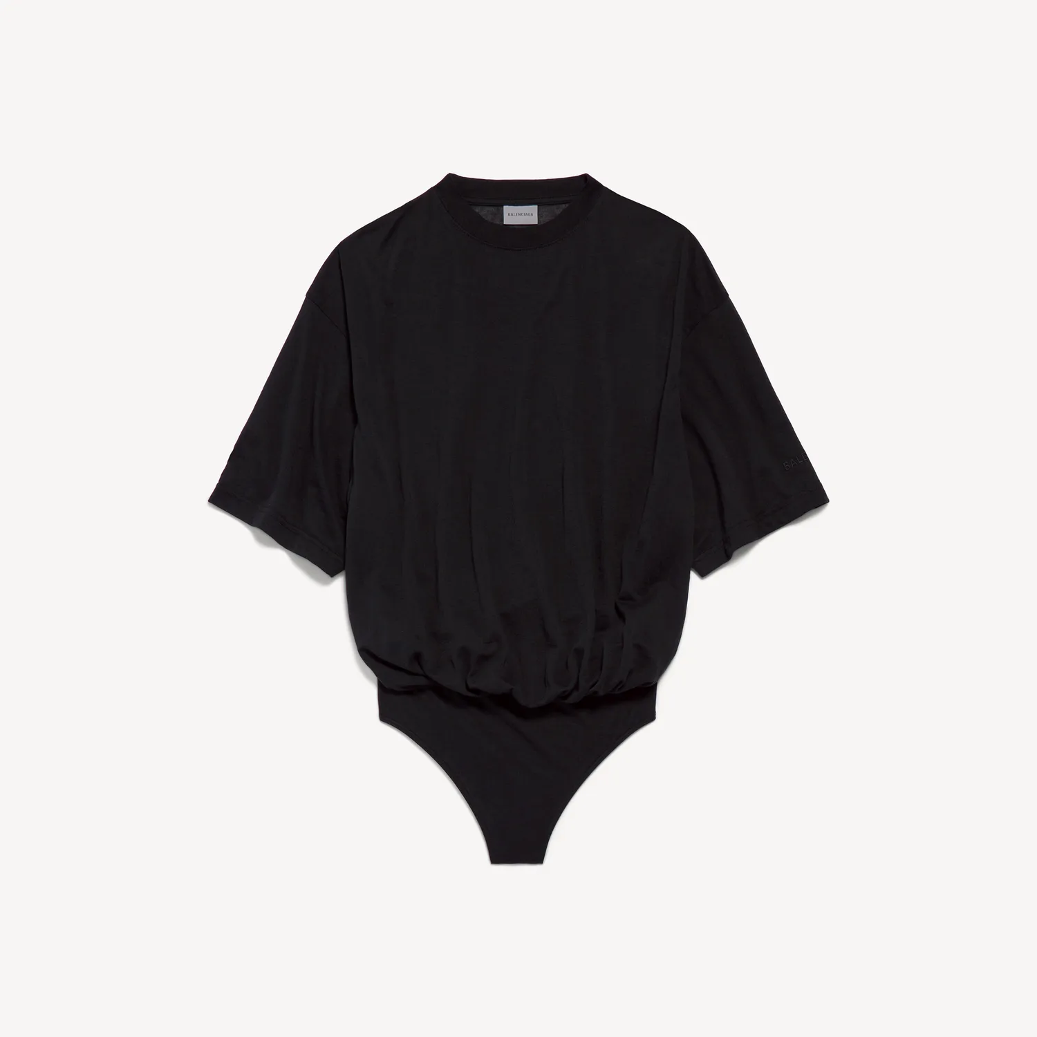 BALENCIAGA Женское черное oversize-боди с эффектом футболки