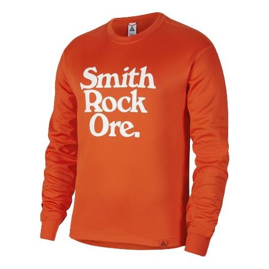 

Толстовка Nike ACG Dri-FIT Printing Alphabet Sports Quick Dry Round Neck Long Sleeves Orange Red, оранжевый