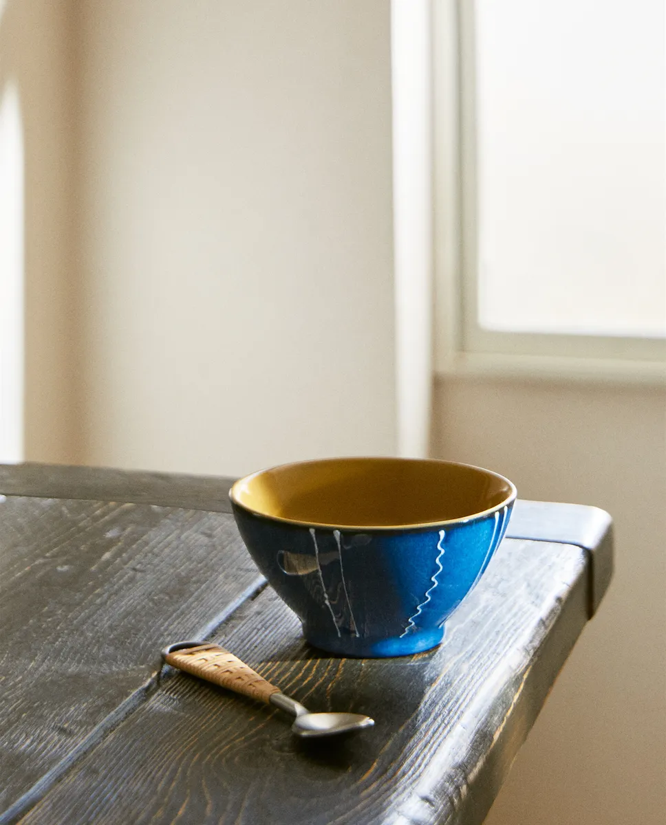 

Полосатая керамическая чаша Zara Home, синий