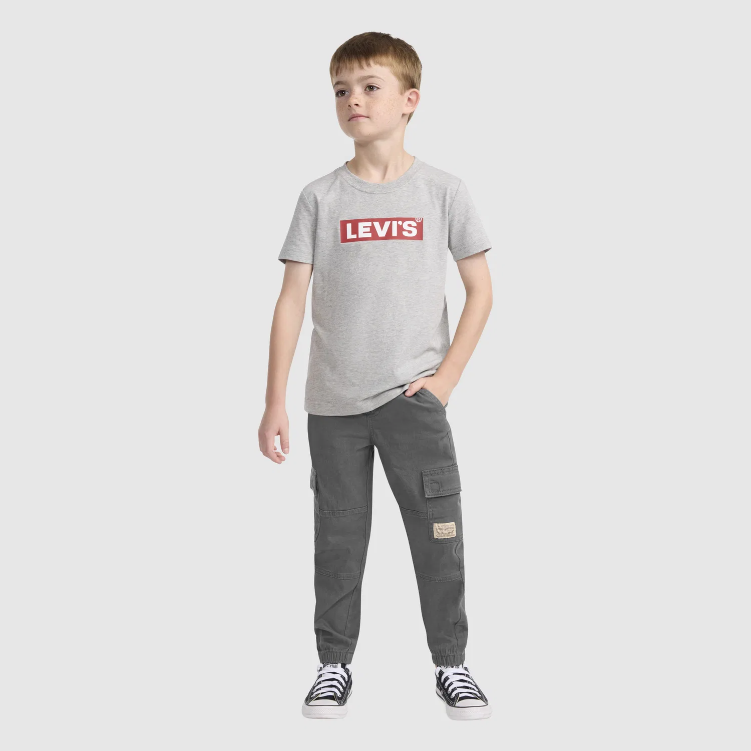 Удобные спортивные брюки-карго для мальчиков 4-7 лет Levi's, Grey
