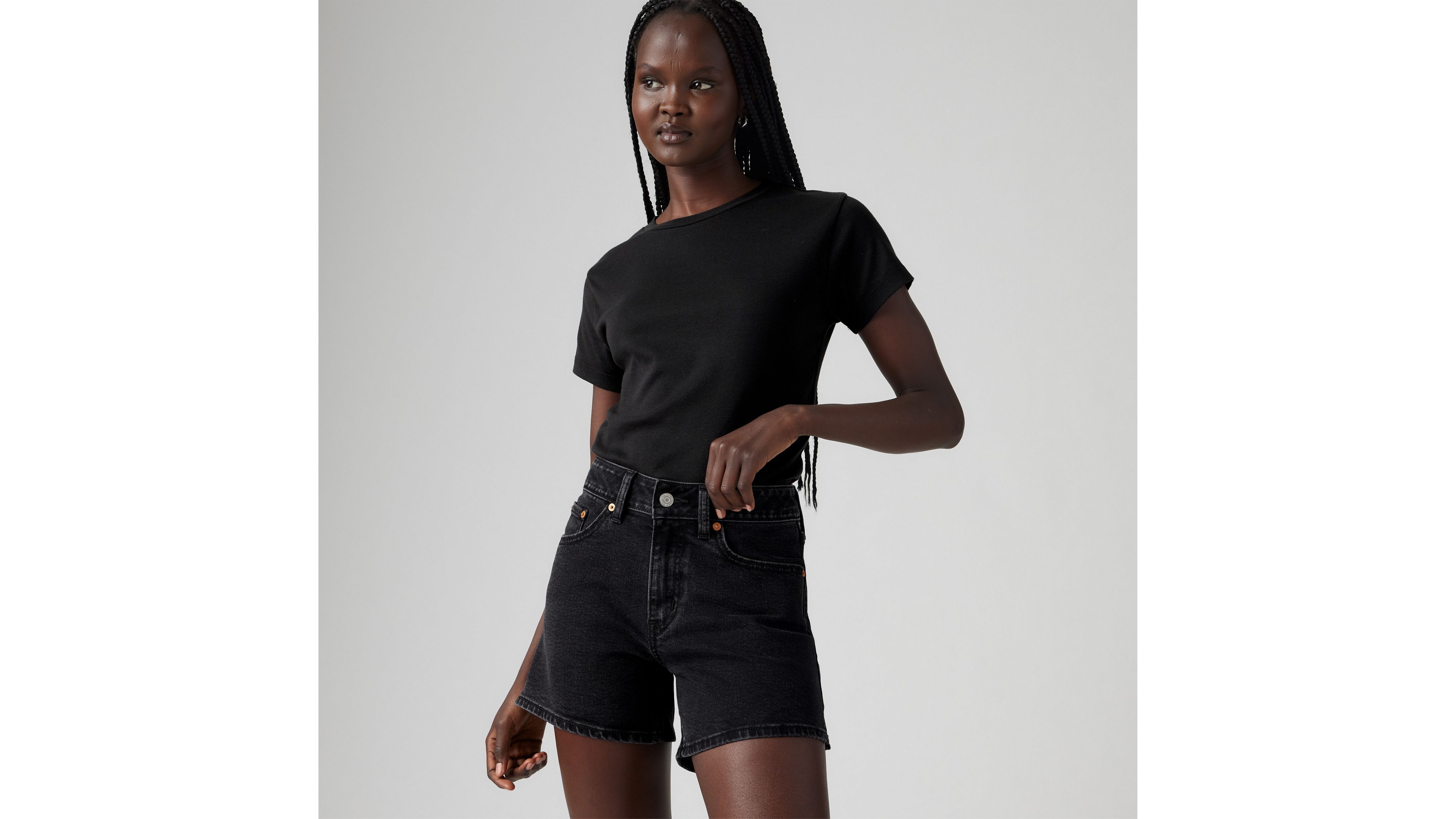 Шорты женские А-силуэта Levi's, цвет First Or Last No Dp - Black — фото 3